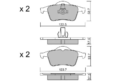 Комплект тормозных колодок (AISIN: BPVO-2001)